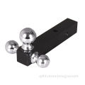 Hitch ball mount with 3 balls, black-coated mount finish